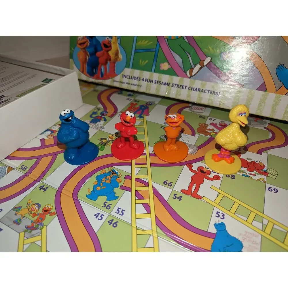 Vintage Sesame Street Chutes and Ladders Board Game Complete